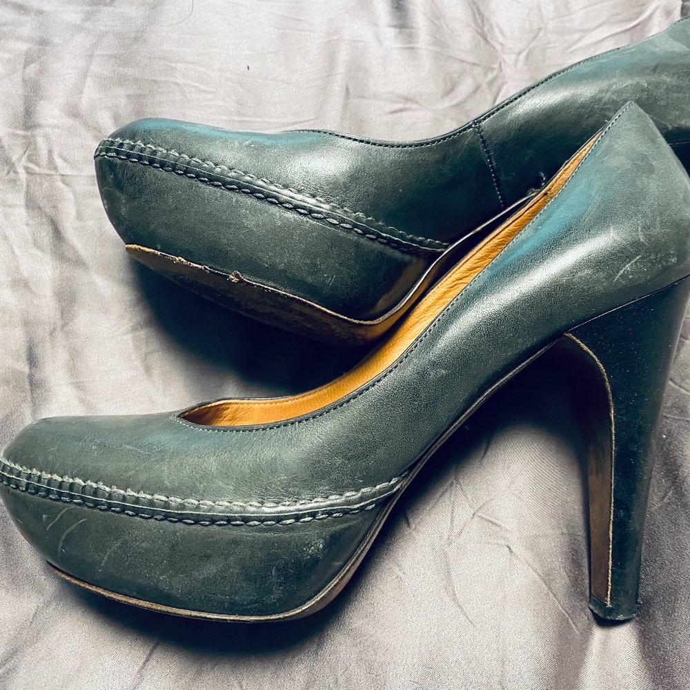 Moreschi Italian Designer Platform Pump Gray